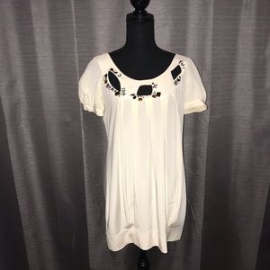 ✅Cream LaRok silk dress